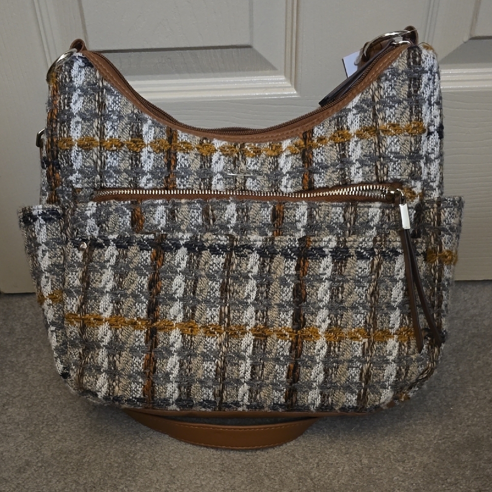 Plaid Tweed Shoulder Bag